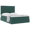 vidaXL Lit avec rangement et matelas Vert fonc&eacute; 140 x 200 cm Velours