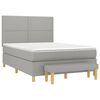 vidaXL Sommier &agrave; lattes de lit avec matelas Gris clair 140x190cm Tissu