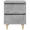 vidaXL Tables de chevet pieds en pin 2 pcs gris béton 40x35x50 cm