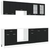 vidaXL Unit&eacute; de cuisine Lyon 8 pcs Ch&ecirc;ne noir Bois d'ing&eacute;nierie