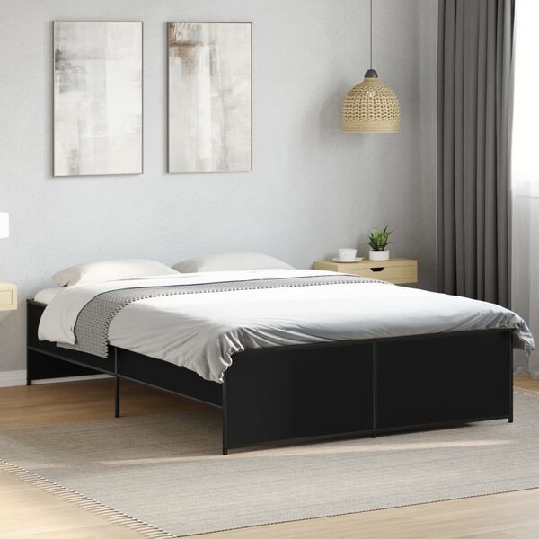 vidaXL Cadre de lit sans matelas noir 120x190 cm