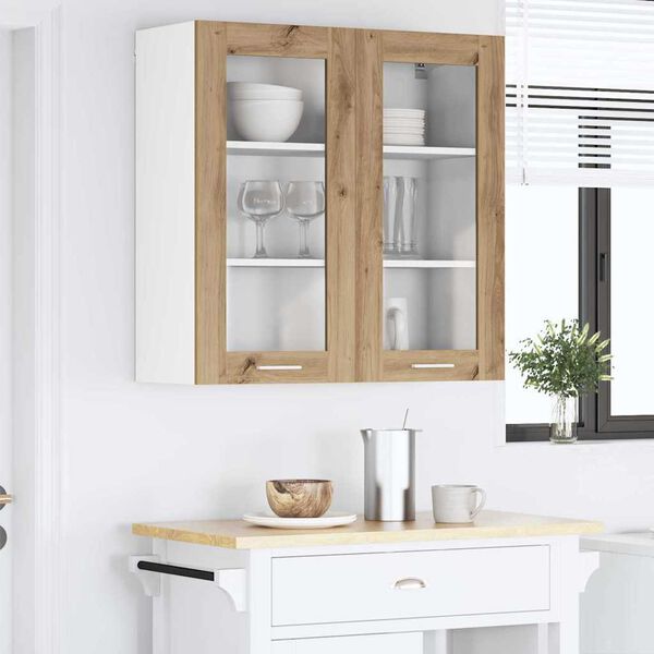 vidaXL Armoire suspendue avec stockage Ch&ecirc;ne artisanal 80 x 31 x 80 cm