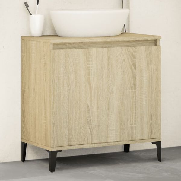 vidaXL Meuble d'évier chêne sonoma 58x33x60 cm bois d'ingénierie