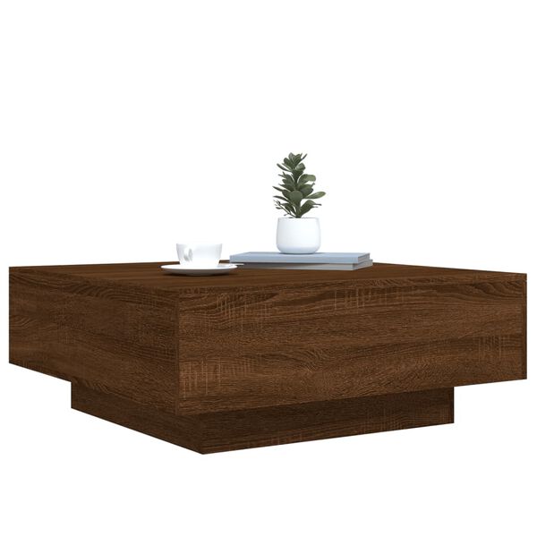 vidaXL Table basse ch&ecirc;ne marron 80x80x31 cm bois d'ing&eacute;nierie