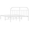 vidaXL Cadre de lit m&eacute;tal sans matelas et t&ecirc;te de lit blanc 183x213 cm