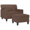 vidaXL Fauteuil avec repose-pied Marron 60 cm Similicuir