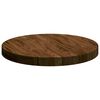 vidaXL Plateau de table Marron fonc&eacute; &Oslash; 50 x 4 cm Bois de ch&ecirc;ne massif