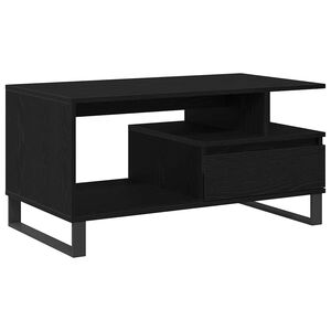 vidaXL Table basse Ch&ecirc;ne noir 90 x 49 x 45 cm Bois d'ing&eacute;nierie