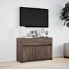 vidaXL Meuble TV avec LED ch&ecirc;ne marron 91x34x61 cm bois d'ing&eacute;nierie