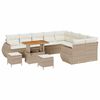 vidaXL Ensemble de canap&eacute; de jardin 12 pc Beige polyrotin