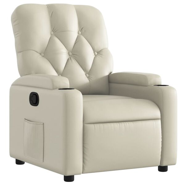 vidaXL Fauteuil inclinable Crème Similicuir