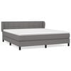 vidaXL Sommier &agrave; lattes de lit avec matelas Gris fonc&eacute; 180x200cm Tissu