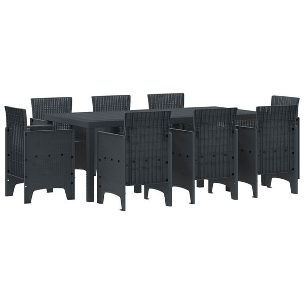 vidaXL Ensemble de salle &agrave; manger pour jardin 9 pcs Anthracite