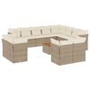 vidaXL Salon de jardin avec coussins 13 pcs beige r&eacute;sine tress&eacute;e