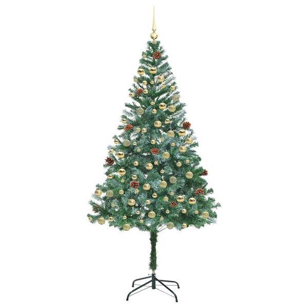 vidaXL Sapin de Noël artificiel avec 300 LED Vert 180 cm PVC et Acier
