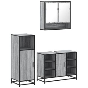 vidaXL Ensemble de meubles de salle de bain 3 pcs Sonoma gris