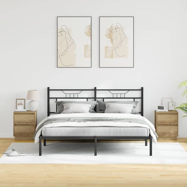 vidaXL Cabinet de chevet 2 pcs Ch&ecirc;ne artisanal 39 x 34,5 x 50 cm