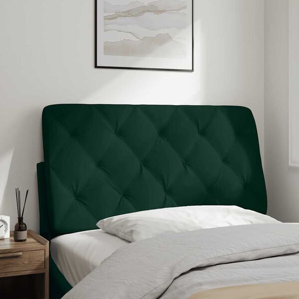 vidaXL Coussin de t&ecirc;te de lit vert fonc&eacute; 100 cm velours