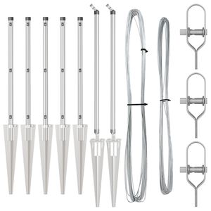 vidaXL Poteaux de clôture 7 pcs Argent Ø32mm 120 cm Acier galvanisé