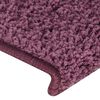 vidaXL Tapis d'escalier 30 pi&egrave;ces 65 x 21 x 4 cm Violet fonc&eacute; Bord rectangulaire
