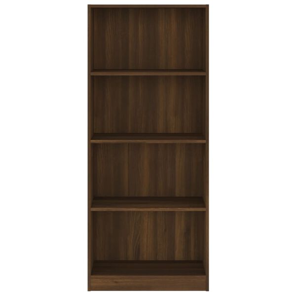 vidaXL Biblioth&egrave;que 4 niveaux Ch&ecirc;ne marron 60x24x142cm Bois ing&eacute;nierie