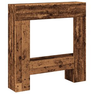 VidaXL Cadre de chemin&eacute;e vieux bois 81x18x82 cm bois d'ing&eacute;nierie