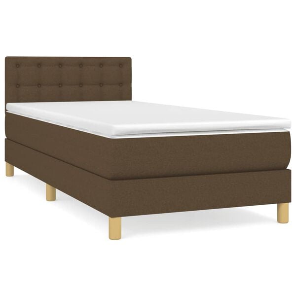 vidaXL Sommier &agrave; lattes de lit avec matelas Marron fonc&eacute; 100x200 cm
