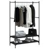 vidaXL Porte-vêtements avec étagères noir bois d'ingénierie