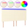 vidaXL T&ecirc;te de lit &agrave; LED Cr&egrave;me 180x5x118/128 cm Similicuir