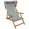 vidaXL Chaise Longue 3 Position Bois d'eucalyptus massif Multicolore