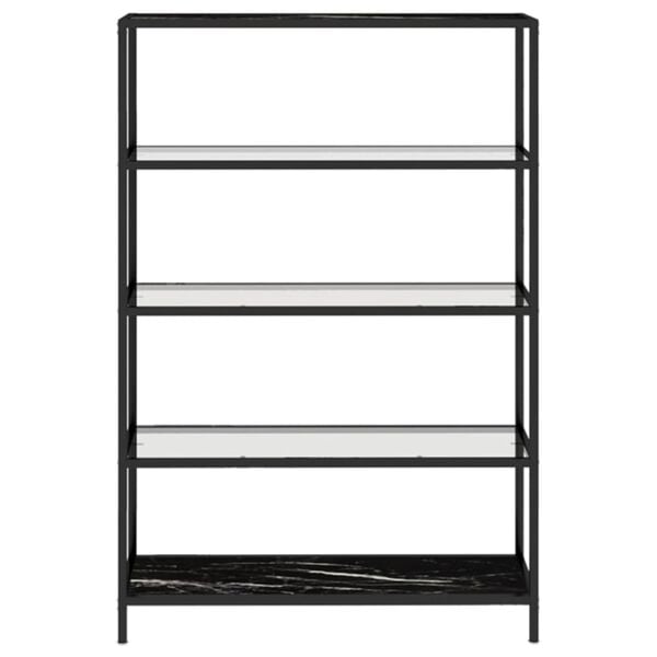 vidaXL Étagère marbre noir et transparent 100x36x168 cm verre trempé