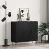 vidaXL Buffet Ch&ecirc;ne noir 90 x 32,5 x 80 cm Bois d'ing&eacute;nierie