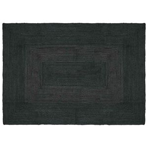 vidaXL Tapis de surface Rectangulaire Gris fonc&eacute; 140 x 200 cm Jute