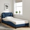 vidaXL Lit avec matelas Hvar bleu 90x190 cm tissu