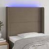 vidaXL T&ecirc;te de lit &agrave; LED Taupe 83x16x118/128 cm Tissu