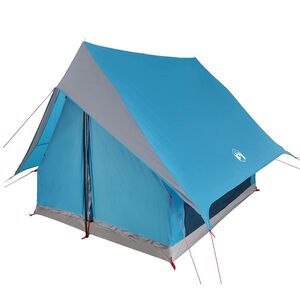 vidaXL Tente familiale avec toit Bleu et gris 220 x 220 x 184 cm