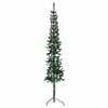 vidaXL Demi sapin de No&euml;l artificiel mince avec support Vert 240 cm