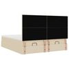 VidaXL Cadre de lit ottoman avec matelas cr&egrave;me 160x200 cm tissu