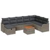 vidaXL Ensemble de canap&eacute; de jardin 9 pc Gris Poly rotin