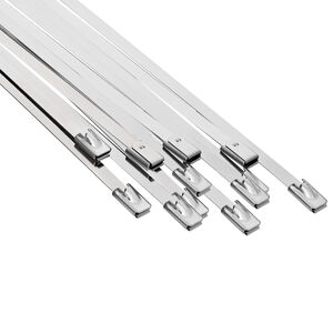 vidaXL Attache de c&acirc;ble 12 pc 4,6 x 800 mm Argent&eacute;