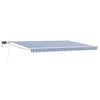 vidaXL Store r&eacute;tractable manuel avec LEDs Bleu et Blanc 4 &times; 3 m