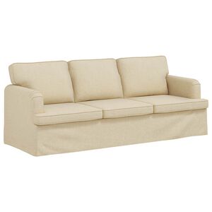 vidaXL Canap&eacute; Cr&egrave;me 201 x 80 x 85 cm tissu