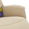 vidaXL Fauteuil inclinable de massage avec repose-pieds cr&egrave;me tissu