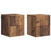 vidaXL Cabinet de chevet mural 2 pcs Bois ancien 34,5 x 33 x 40 cm