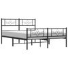 vidaXL Cadre de lit m&eacute;tal sans matelas avec pied de lit noir 120x190cm