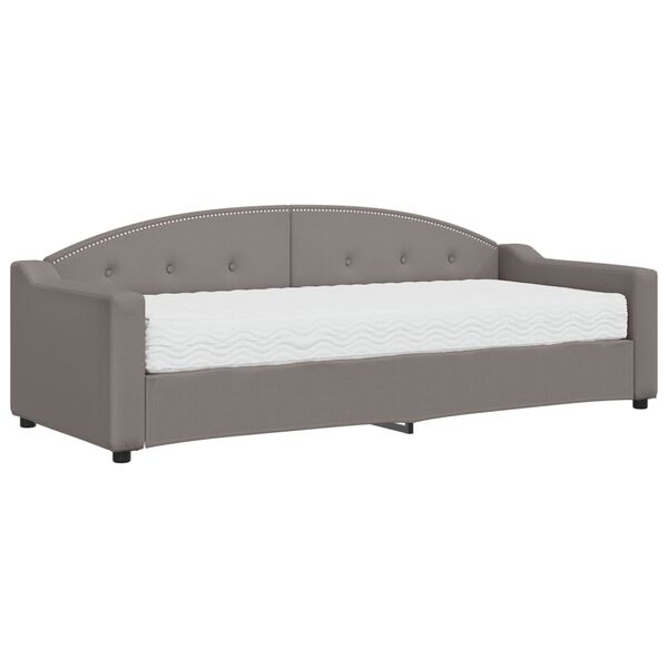 vidaXL Lit de jour avec matelas taupe 80x200 cm tissu