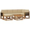 vidaXL Ensemble de canap&eacute;s d'ext&eacute;rieur 7 pc 6 place Naturel et Beige