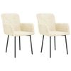vidaXL Chaises &agrave; manger lot de 2 Cr&egrave;me Velours
