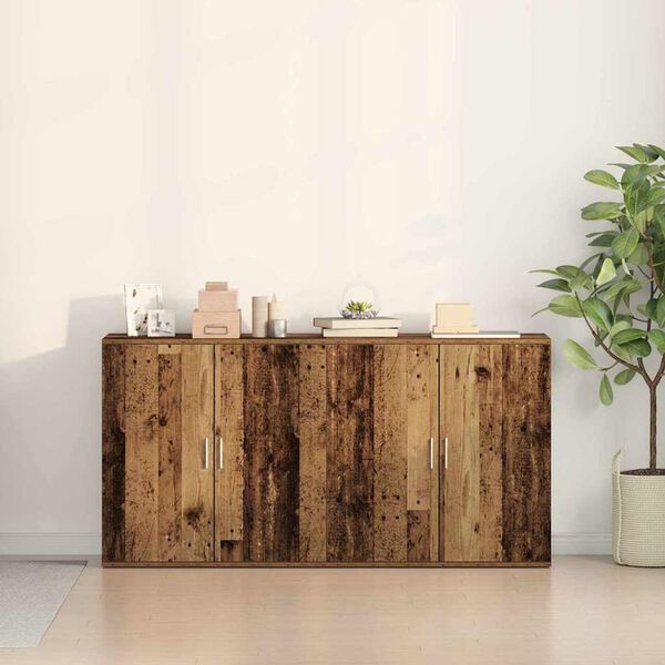 vidaXL Buffet 2 pcs Bois ancien 79 x 38 x 80 cm Bois d'ing&eacute;nierie