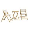 vidaXL Ensemble de bistro pliante 3 pcs et coussins blanc cr&egrave;me bambou